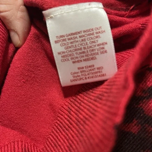 Faded Glory Red Sweater Med Valentine Weeked Office Light Weight Sweater - Picture 5 of 7